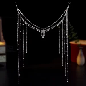 Full Set of Antique Han Clothing Costume Headdress Cover Face Curtain Veil Tassel With Alloy Jewelry Fairy Spirit Spirituality