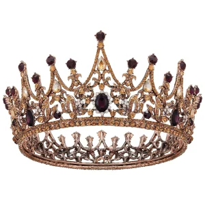 Fully Round Pageant Crown Bridal Rhinestone Wedding Hair Accessories Crown