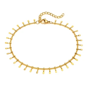 Fun 18K Gold Plated Stainless Steel Anklets for Women Simple Fashion Jewelry for Banquets and Parties Surprise Gift
