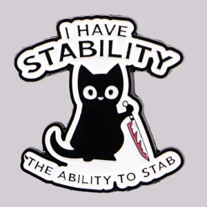 Funny Black Cat Enamel Pin Cartoon Knife Brooch Pins Lapel Pins Badge on Backpack Clothing Accessories Halloween Jewelry Gift