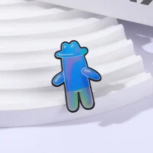Funny Cartoon Animation Character Brooch Enamel Pins Funny Blue Figure Doll Metal Brooches Backpack Lapel Badge Jewelry Gifts