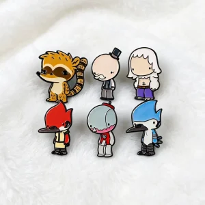 Funny Cartoon Raccoon Soft Enamel Plated Black Nickel Pin Brooch Clothes Badge Lapel Backpack Accessories Jewelry Bag Gift