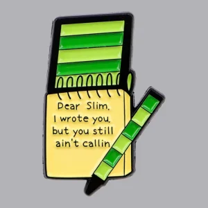 Funny Humor Quote Enamel Pin Green Pencil & Notebook Brooches Lapel Pins Badge Clothing Accessories Fashion Jewelry Gift