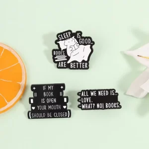 Funny Sleeping on Book Enamel Pin Cute Bookworm Lapel Badge Creative Reading Enthusiast Brooch for Backpack