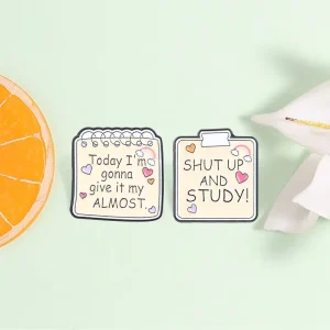 Funny Study Motivation Enamel Pin Set Brooch For Backpack Decor