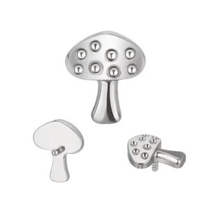 G23 16G Titanium Nose Ring Mushroom Internally Threaded Top Lip Ring Body Piercing Jewelry Earring
