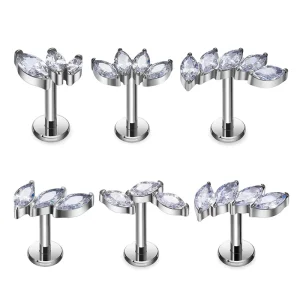 G23 ASTM F136 Titanium Ear Tragus Helix Daith Nose Stud 16G Internal Thread Labret Piercing Lip Ring Body Jewelry