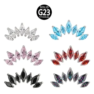 G23 ASTM F136 Titanium Internally Threaded Top Labrets Earrings Body Piercing Fashion Jewelry
