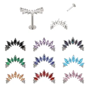 G23 ASTM F136 Titanium Internally Threaded Top Piercing Body Jewelry Labret Earrings