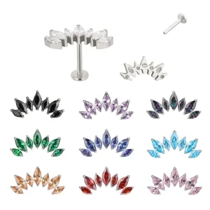 G23 ASTM F136 Titanium Jewelry Internally Threaded Top Labrets Earrings Piercing Body Jewelry