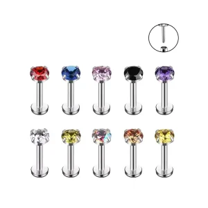 G23 Titanium 16G Hypoallergenic Cubic Zirconia Threadless Cartilage Fashion Body Jewelry Piercing 14k Material