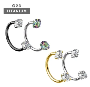 G23 Titanium ASTM F136 Curved Barbell Eyebrow Rook Daith Helix Ear Piercing Body Jewelry Internally Threaded 14G 16G