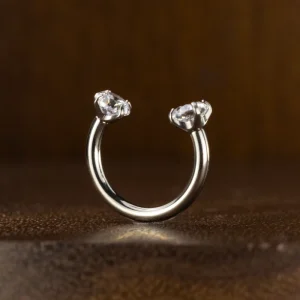G23 Titanium Children’s Double Headed Zircon Lip Rings & Ear Studs Wedding Body Jewelry Fashion Gift