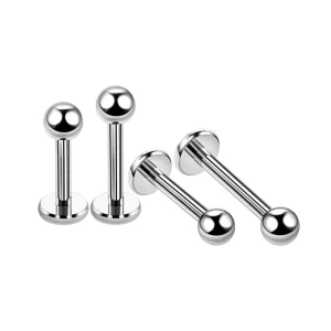 G23 Titanium External Thread Lip Ring ASTM F136 Round Ball Earrings Fashion Women’s Lip Ear Bone Body Piercing Accessories