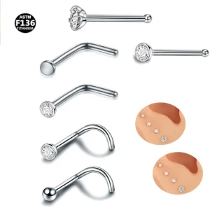 G23 Titanium Fashionable Nose Rings Small Hole Earrings Stud Body Jewelry for Women Gift