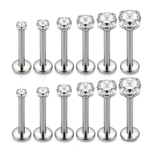 G23 Titanium Labret Tragus Lip Ring Pin Earrings 14K Gold Plated Fashion Body Piercing Jewelry Ball Pattern Nose Rings