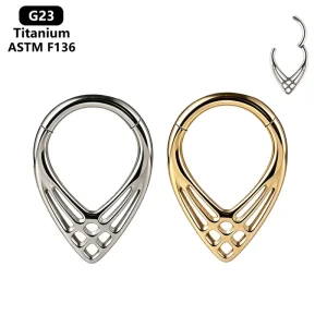 G23 Titanium Zircon Segment Rings Professional Nose Piercing Wedding Punk Style ISO Certified Factory Direct Supplier