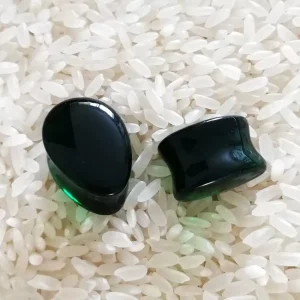 [GB-864] Fashion Nice Design High Polishing Pyrex Glass Custom Ear Teardrop Convex Plugs Saddle Flared Body Piercing Jewelry
