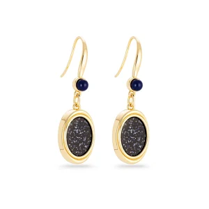 Galaxy Style Fashion Earrings Dark Blue Bead Chic Fashion Look Daily Wear Earrings for Women
