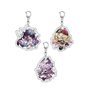 Game Genshin Impact Ineffa Lauma Flins Nefer Aino Cosplay Costume Keychain Acrylic Key Chain Pendant Keyring Prop Gift