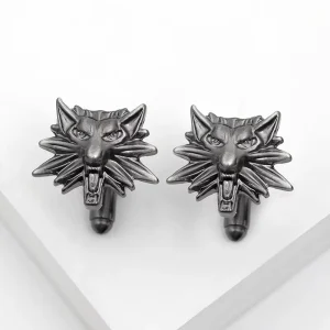 Game Peripheral Creative Wolf Head Cufflinks for Men French Shirt Accessories
