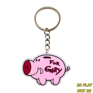 Gary Piggy Bank Keychain Cute Pink Cartoon Pig with Coin Slot Acrylic Charm UV Printed Funny Personalized Accessory