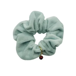 Gem Pendant Hair Ring with Fleece Elastic Metal Ring Decoration for Hair Ties Velvet Scrunchies