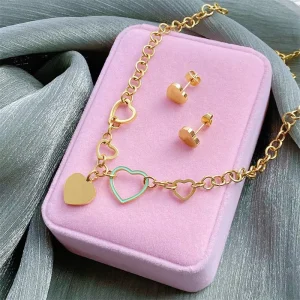 Gemstone Jewelry Stainless Steel Jewelry Set for Women