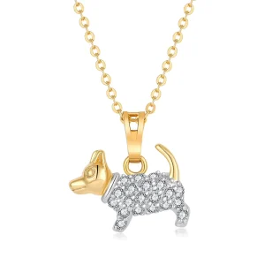 Gemstone Pendants Sterling Silver 925 Cartoon Animal Necklace 24k 18k 14k Gold Plated Puppy Fashion Women’s Necklace