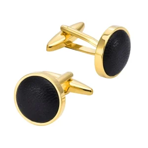 Genuine Leather Stone Premium Cufflinks Custom Men’s Suit Shirt Fashion Accessory Wedding Tuxedo Trendy Jewelry Gift