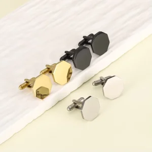 Geometric Exquisite Cufflinks Stainless Steel Fashion Men’s Shirts Cuff Links Suits Accessories Banquet Parties High end Gift