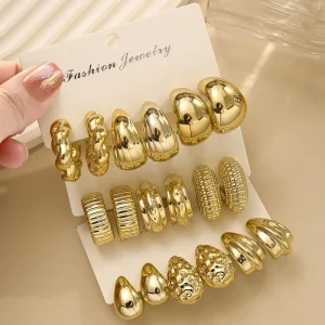 Geometric Shaped Water Droplet Earring Set ABS Earrings Set for Women Elegant and Versatile