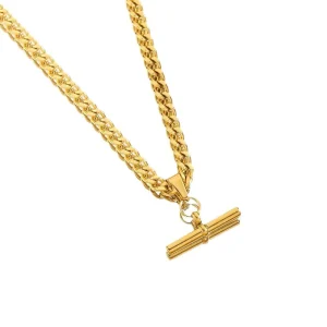 Geometric T Shape Pendant Stainless Steel Necklace Minimal Premium Long Elegant Sweater Chain Fashion Accessories