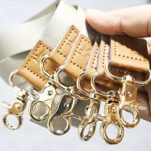 Gift Luxury Short Keychain Lanyard Thickened Sublimation PU Leather Short Strap with Printing Logo