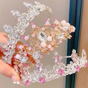 Girl’s Birthday Headband Princess High end Crown Girl’s Hair Clip Headband for Party