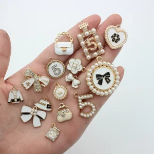 Girls Fancy DIY Metal Charms Purse Hat Bow Shoes Perfume Charms Jewelry Accessories