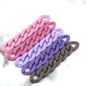 Girls’ Fashion Resin Handbag Charm Chain Acrylic Plastic Frosted Silicone 17*23mm for Pink Purple Small Size