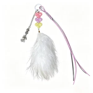 Girl’s Heart Snowflake Feather Pendant Star Handmade Beaded Ins Style Bag Charm Personalized Keychain