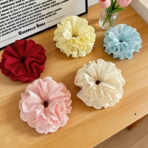 Girls Lace Four layer Scrunchie Hair Accessory for Girls Ponytail Hair Tie