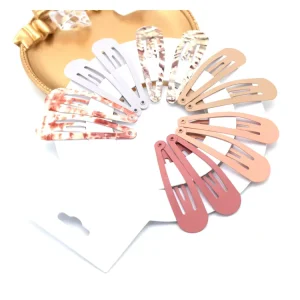 Girls Sweet Brown Series Solid Color Fashion Metal Mini 5×1.5cm Snap Hair Clips & Barrettes Accessories