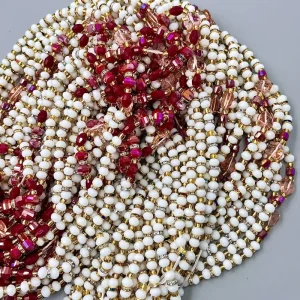 Glass Seed Bead Waist Beads Tie Up Body Chain with Crystal Butterfly Design for Party Fashion
