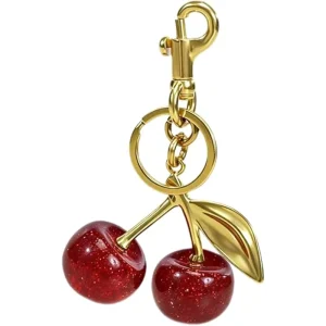 Glitter Bag Charm Cherry Bag Charm Cute Key Chains Cherry Purse Charms for Handbags Strawberry Keychain Mother’s Day Gifts