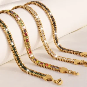 Glitter Chain Bracelet Stainless Steel Vintage Classic Retro Jewelry for Women Accessories Low MOQ