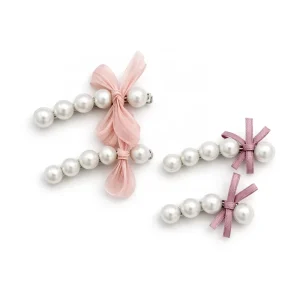 Glitter Fashion Luxurious Imitation Pearl Hair Clips for Girls Bowknot Chic Sweet Bobby Pin for Women Ladies Hair Accessories