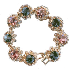 Glitter Rhinestone Vintage Bracelet Bridal Snowflake Tennis Bracelet Fashion Crystal Jewelry Gift for Women
