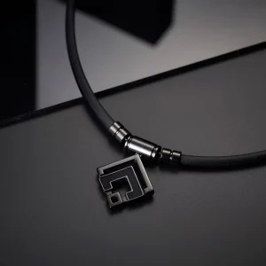 Glossy Black Metal Magnet Choker Necklace Minimalist Niche Unisex Neck Jewelry Fashion Daily Accessories for Men Women