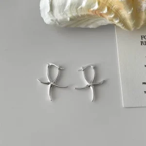 Glossy Starfish Clip On Earrings for Women Irregular Minimalist Oceanic Design Needed Cute Summer Fashion Jewelry