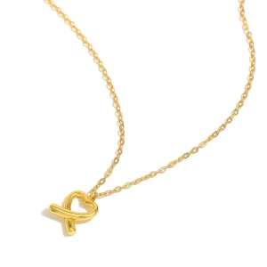 Glowluxe Trendy 925 Sterling Silver Jewelry Minimalist Heart Pendant Necklace Set Fashion Jewelry for Women