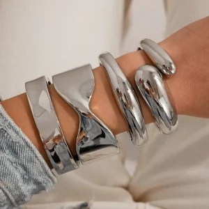 Gold Color Exaggerated Thick Bracelets Fashion Adjustable Skull Bracelet Bangles for Woman Jewelry
