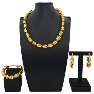 Gold Designs Women Jewellery Set Party Fine Costume Jewelry Set Big Necklace Jewellery Sets HD2500214